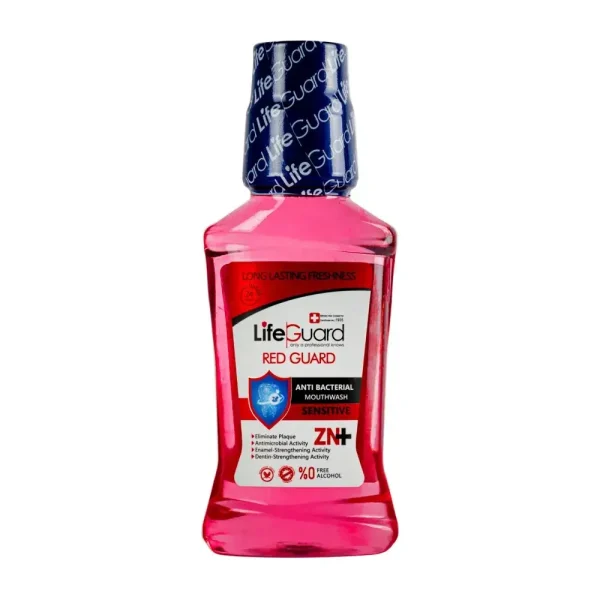دهانشویه بزرگسال حساس (Red Guard) برند لایف گارد برای بهداشت دهان و دندان - تصویر 1