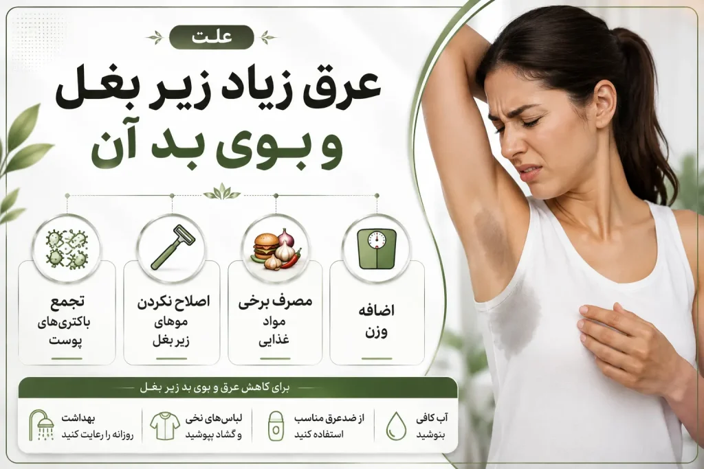 علت عرق زیاد زیر بغل و بوی بد آن